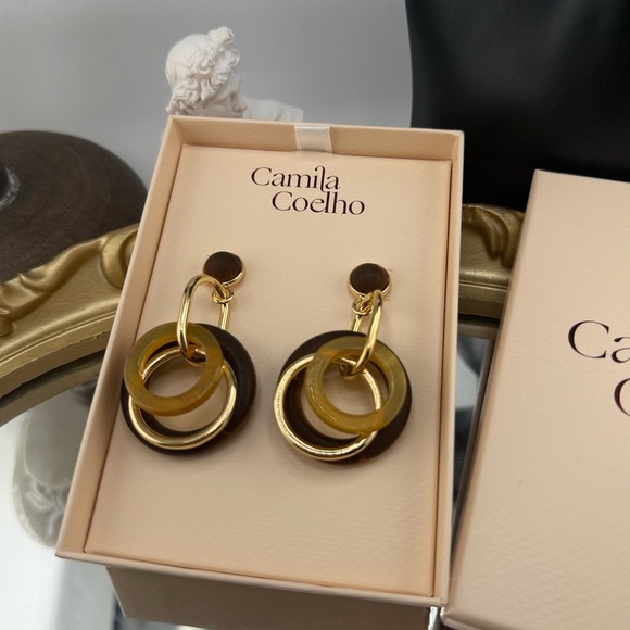 Camila Coelho Multi-Tone Hoop Statement Earrings ✨ - Picture 4 of 7
